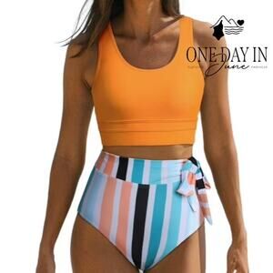 Dokotoo Crop Top High Waist Bikini Swimsuit Size S